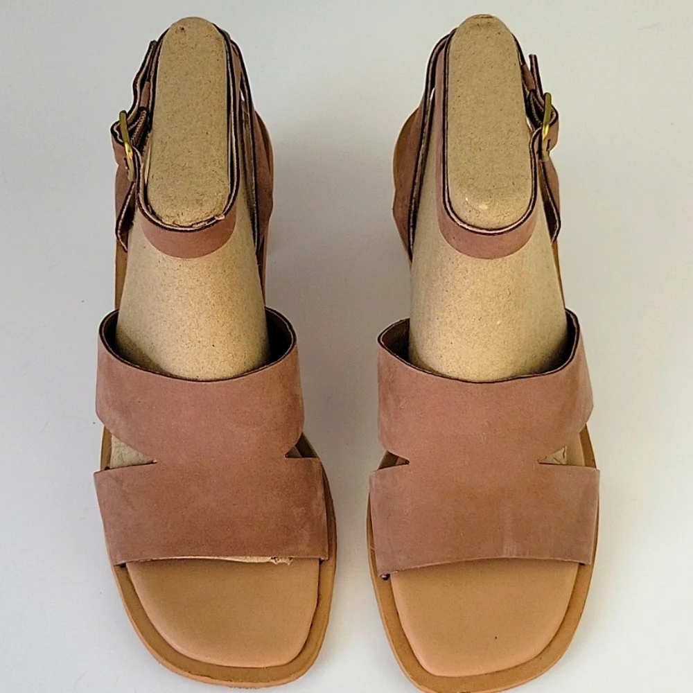 Lucky Brand Pemal Leather Sandals Taupe Size 8.5